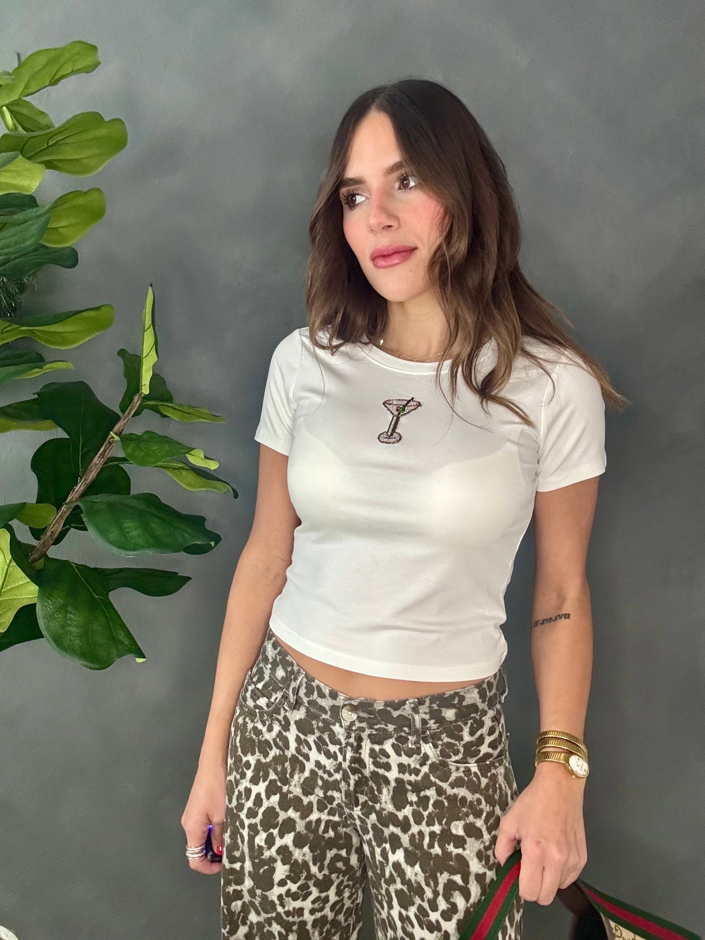 Martini beaded tee