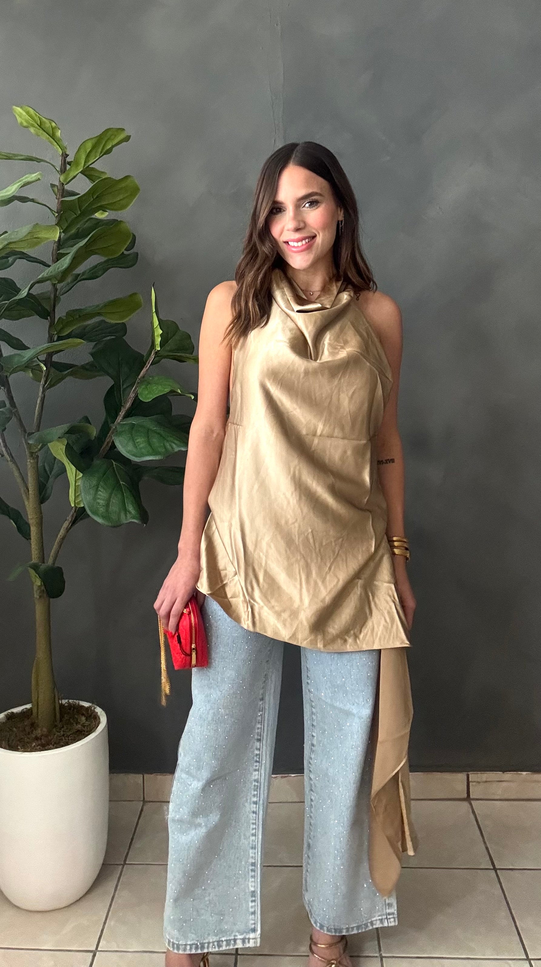 Tunic Blouse in Champagne